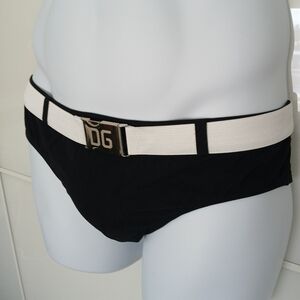 Black and White Swim Briefs with DG Logo